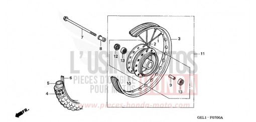 ROUE AVANT XR50R3 de 2003